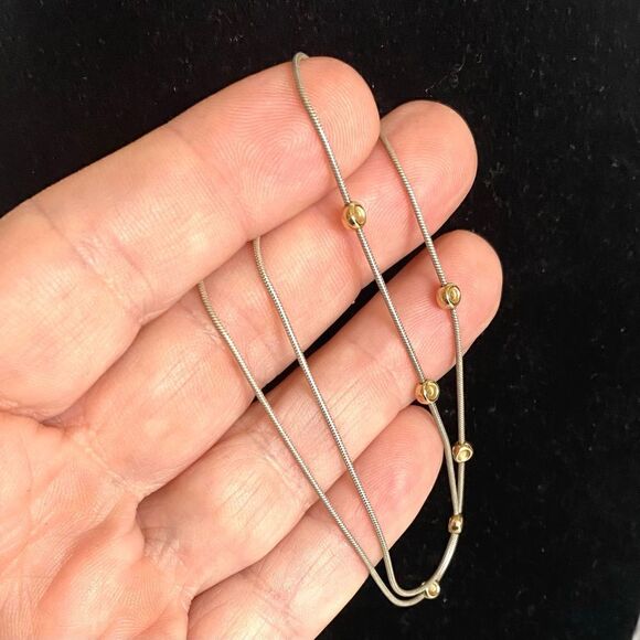 UQ# Sterling 925 Silver Chain w/ Vermeil accent Beads - Picture 9 of 10